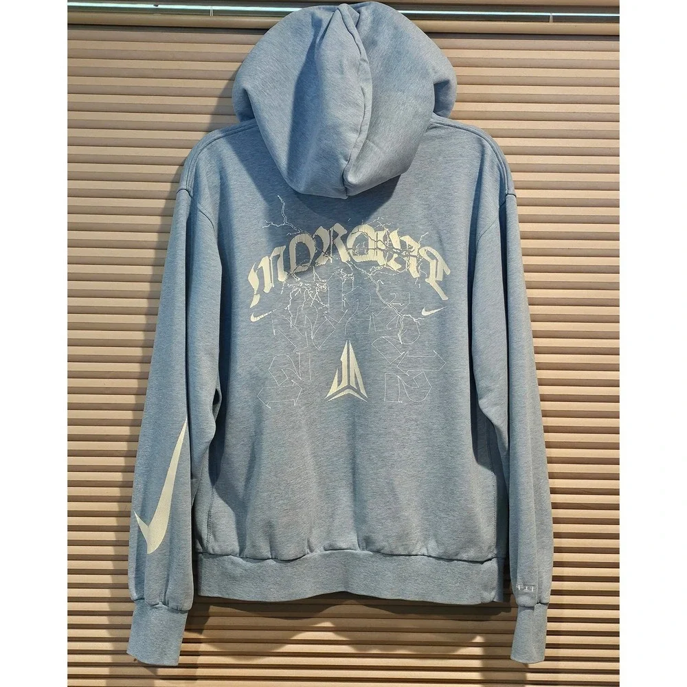 Nike Ja Morant Standard Issue Hoodie‎ Light Blue Mens M Zip Pocket